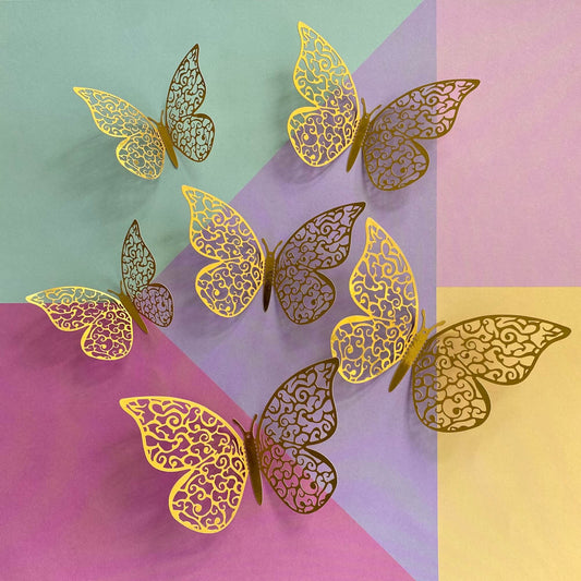 Beautiful Gold Lace Butterfly Cake Charms