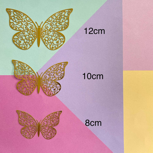 Beautiful Gold Lace Butterfly Cake Charms