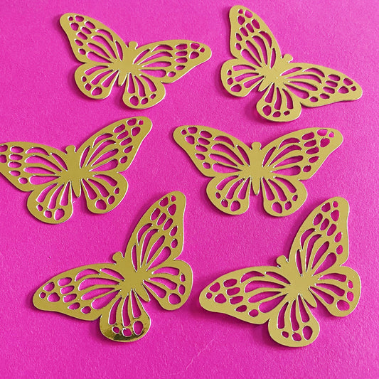 Butterfly Cupcake Toppers, Cake Charms, Cake Decorations in choice of Mirror Card