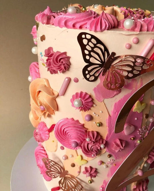 Butterfly Cupcake Toppers, Cake Charms, Cake Decorations in choice of Mirror Card